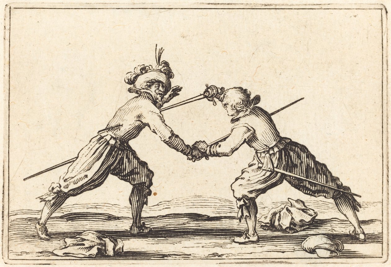 Pojedynek na miecze, ok. godz. 1622. autorstwa Jacques Callot