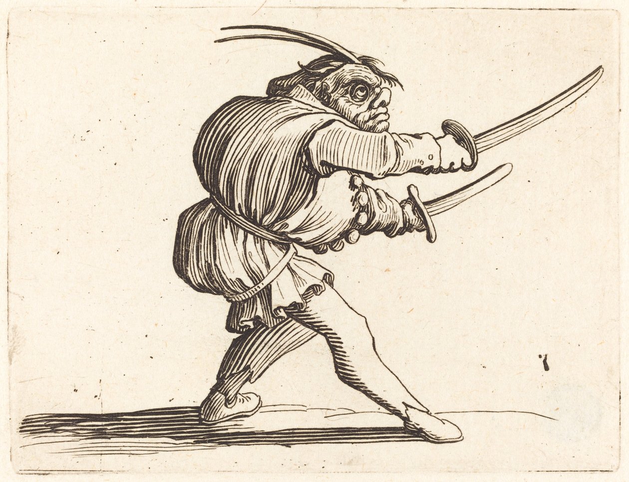 Pojedynek z dwiema szablami autorstwa Jacques Callot