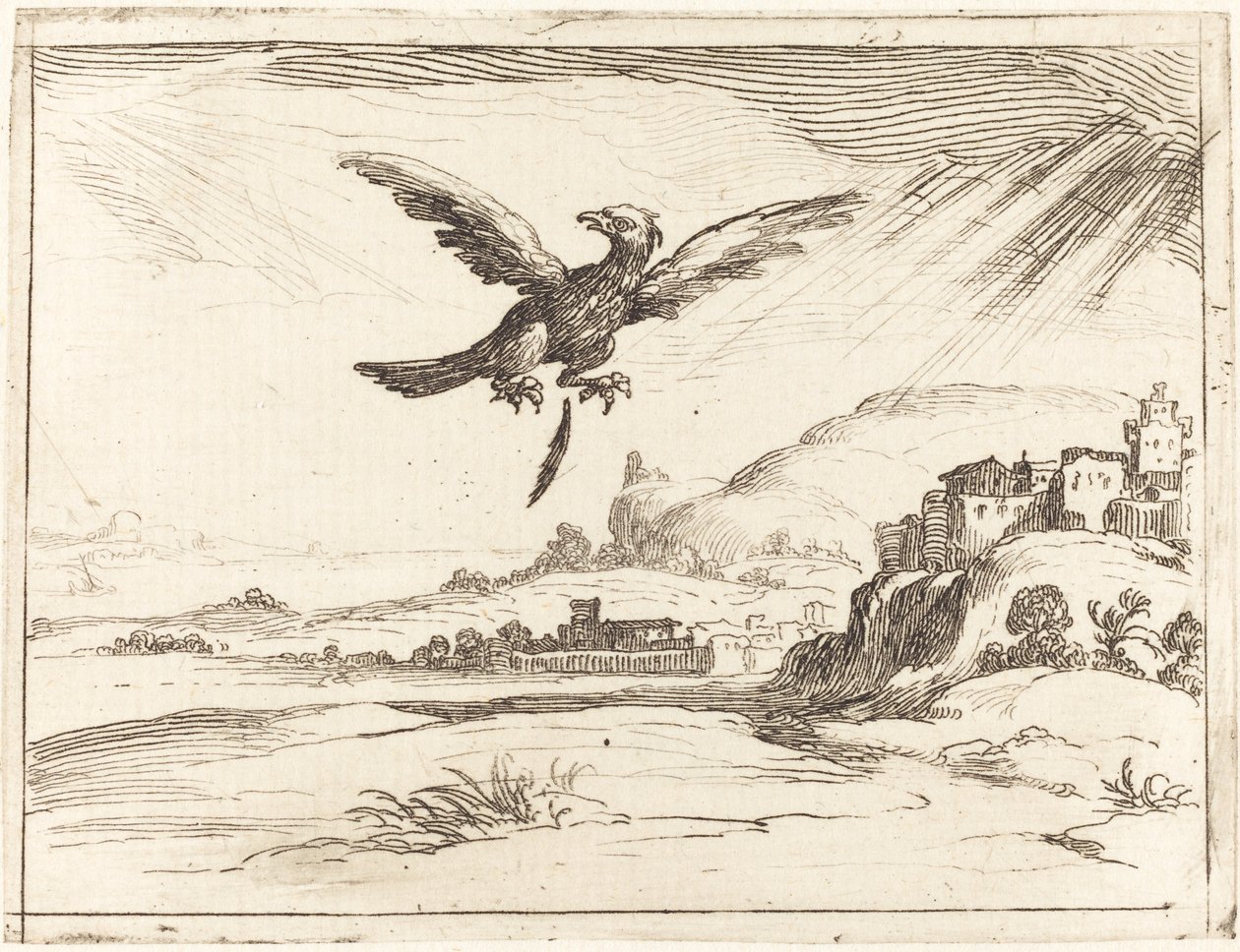 Orzeł traci stare pióro, 1628. autorstwa Jacques Callot