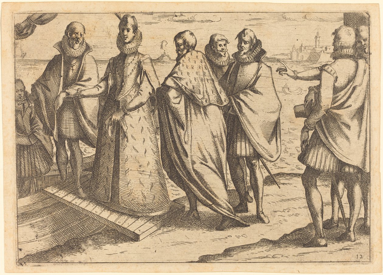 Zaokrętowanie w Genui, 1612. autorstwa Jacques Callot