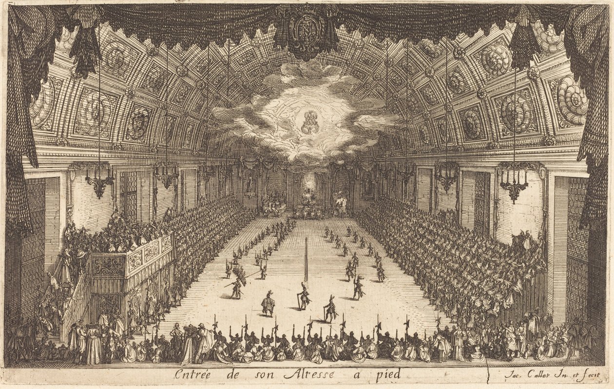 Wejście Jego Wysokości pieszo, 1627. autorstwa Jacques Callot