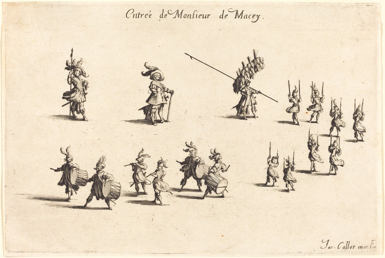 Wpis pana de Macey, 1627. autorstwa Jacques Callot