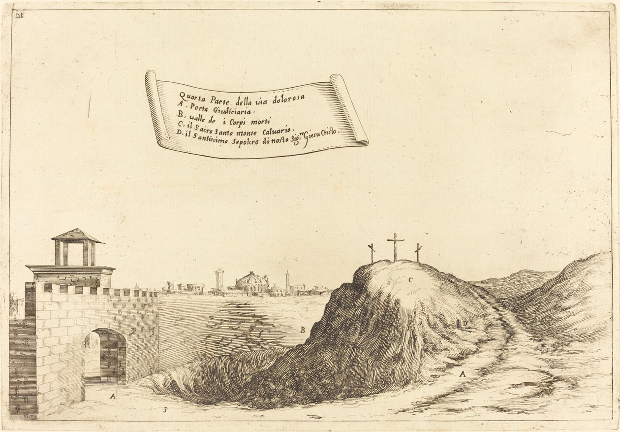 Cztery części Via Dolorosa autorstwa Jacques Callot