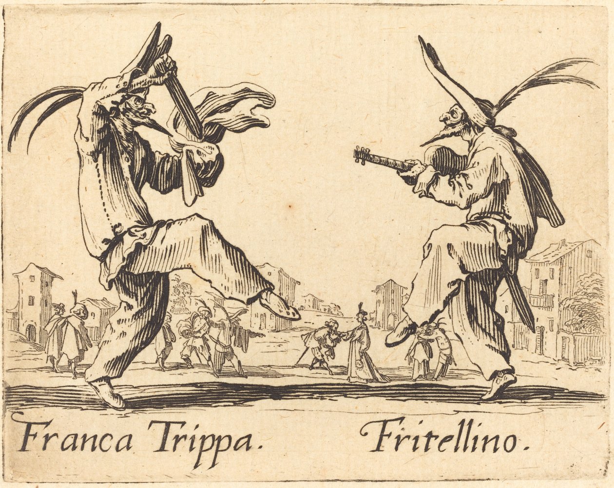 Franca Trippa i Fritellino autorstwa Jacques Callot