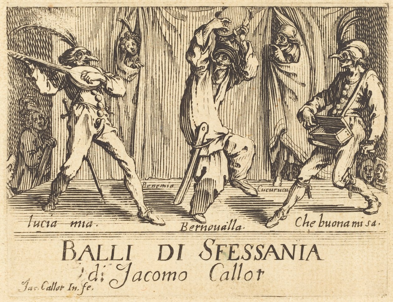 Frontyspis do „Balli di Sfessania” autorstwa Jacques Callot