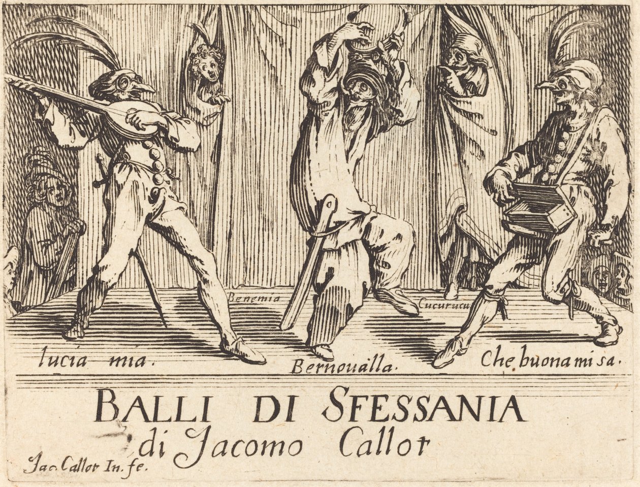 Frontyspis do „Balli di Sfessania” autorstwa Jacques Callot