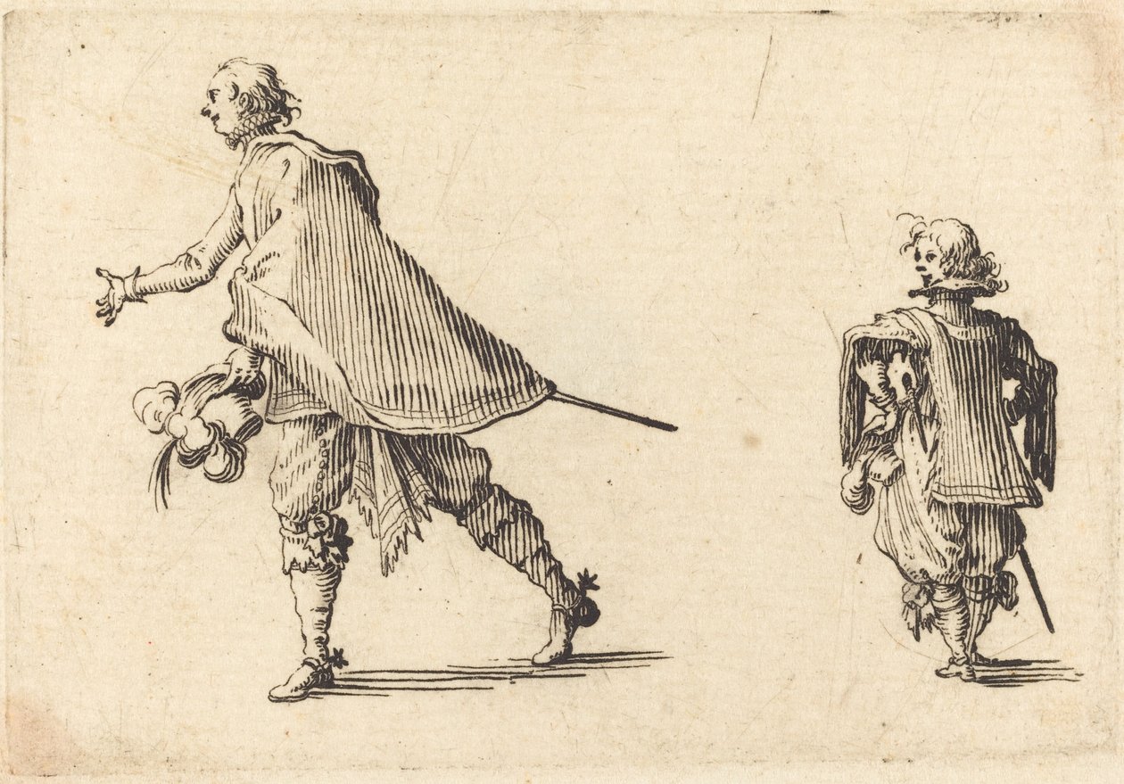 Dżentelmen i jego strona, c. 1617. autorstwa Jacques Callot