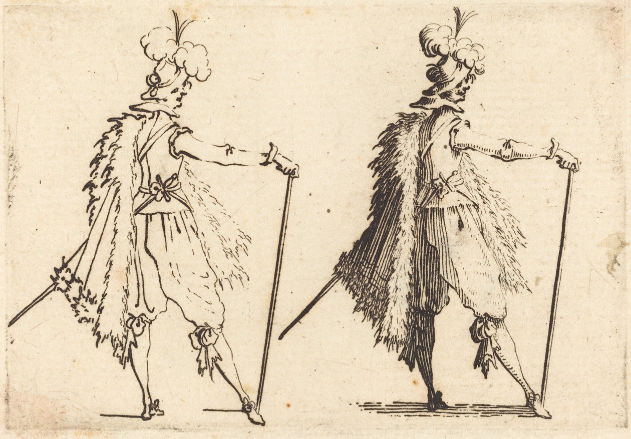 Dżentelmen z Laską, ok. 1617. autorstwa Jacques Callot