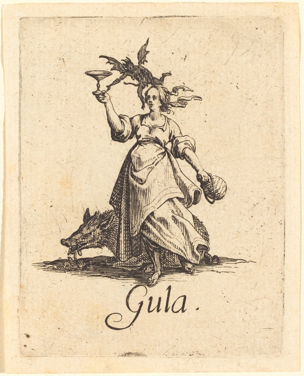 Obżarstwo, prawdopodobnie po 1621 roku. autorstwa Jacques Callot