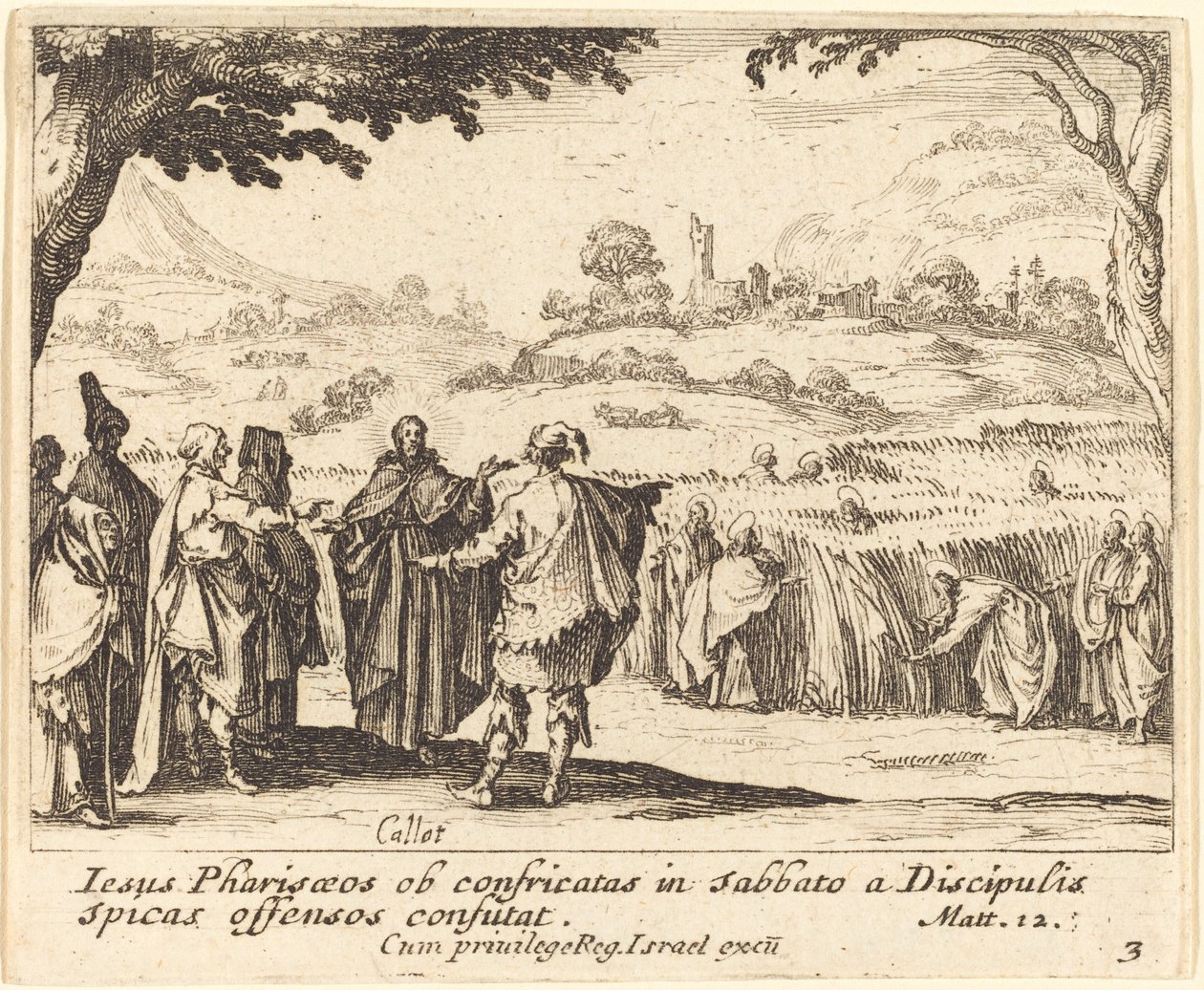 Jezus z faryzeuszami autorstwa Jacques Callot