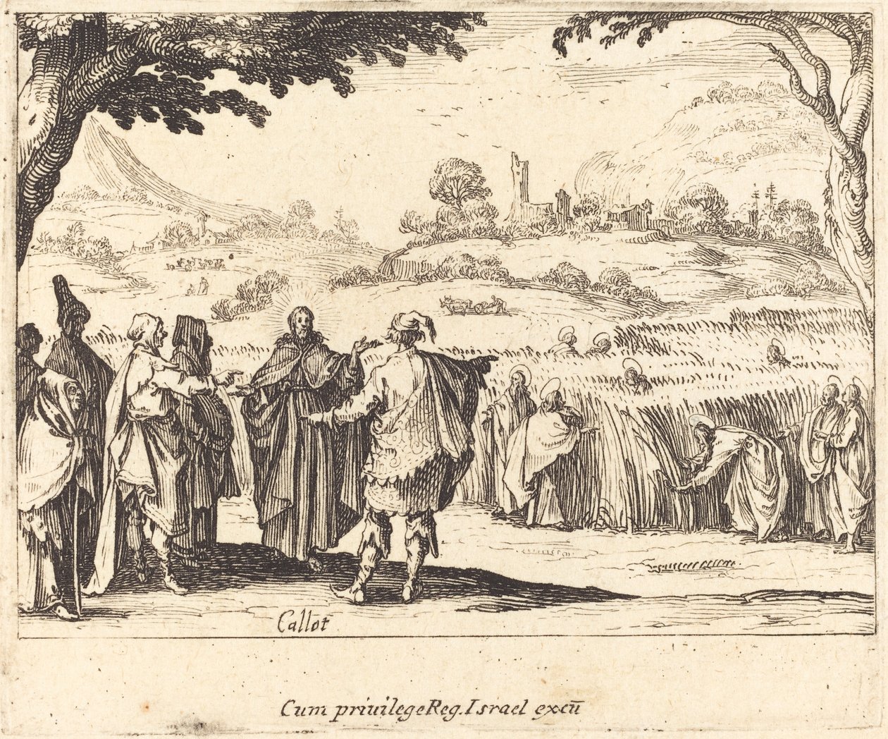 Jezus z faryzeuszami autorstwa Jacques Callot