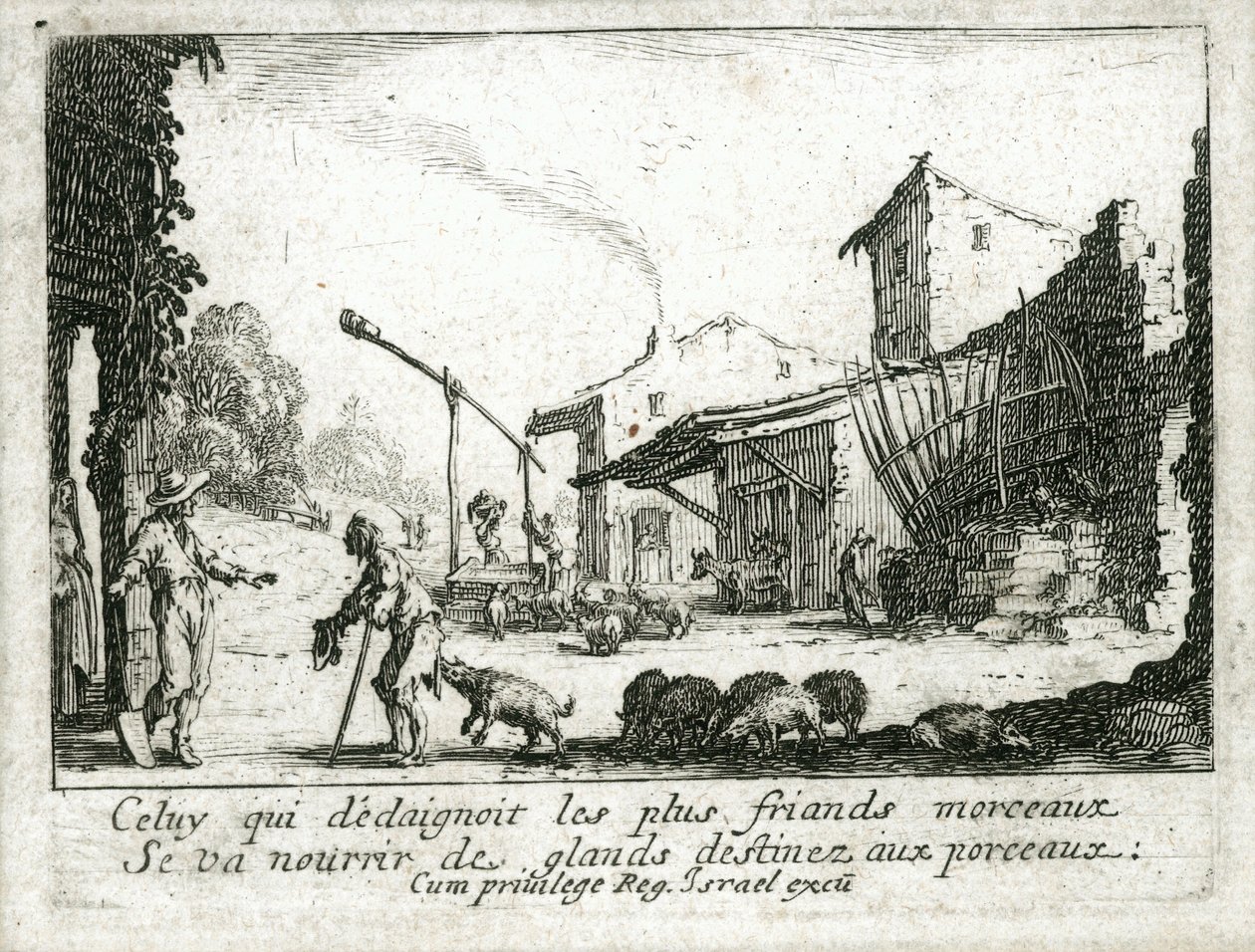 Życie syna marnotrawnego ... (rycina) autorstwa Jacques Callot
