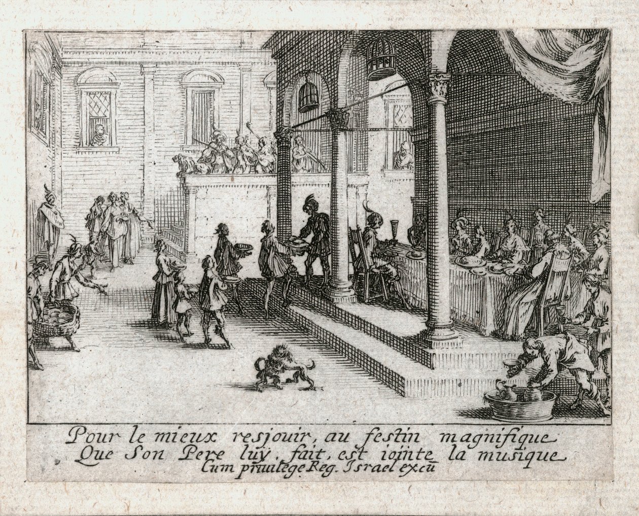 Życie syna marnotrawnego ... (rycina) autorstwa Jacques Callot