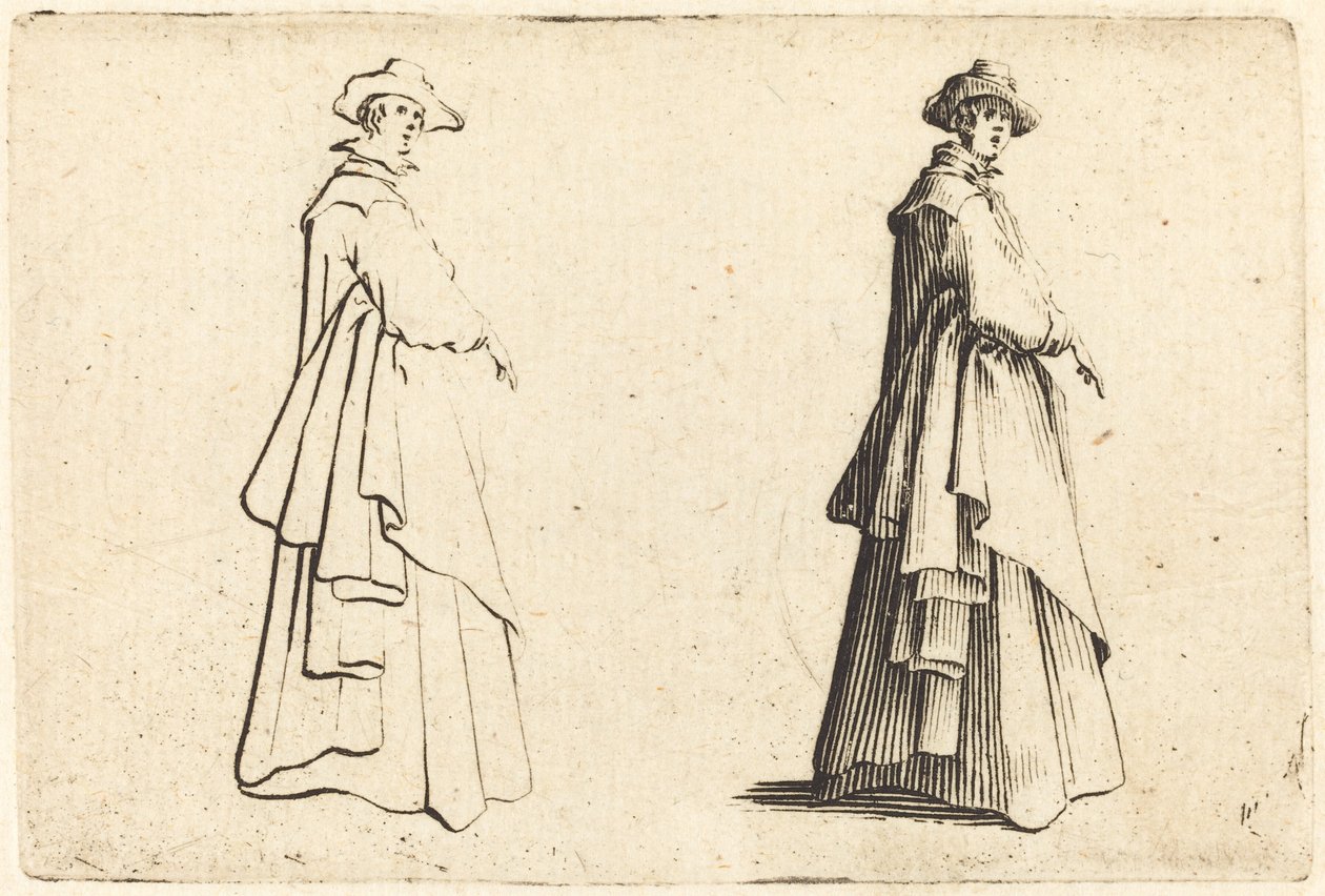 Dama w dużym płaszczu autorstwa Jacques Callot