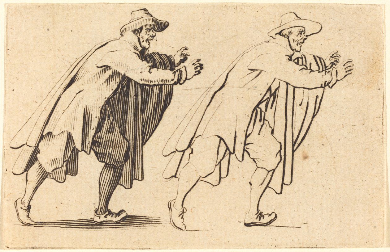 Mężczyzna poruszający się gwałtownie autorstwa Jacques Callot