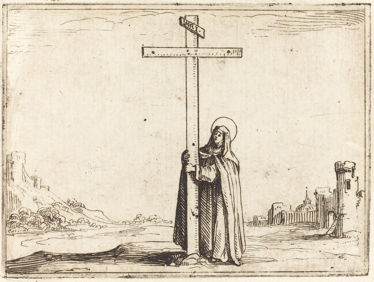 Zakonnica obejmująca Święty Krzyż, 1628. autorstwa Jacques Callot