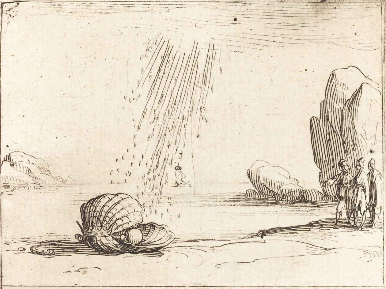 Ostryga z perłą. autorstwa Jacques Callot