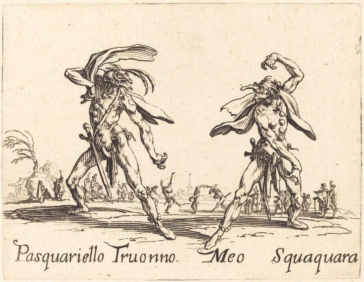 Pasquariello Truonno i Meo Squaquara, ok. 1930 r. 1622. autorstwa Jacques Callot