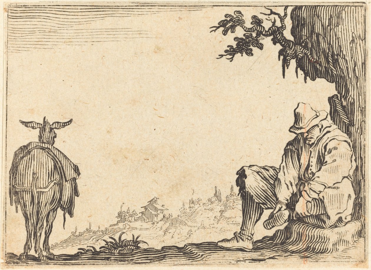 Chłop zdejmujący but, ok. 1930 r. 1622. autorstwa Jacques Callot