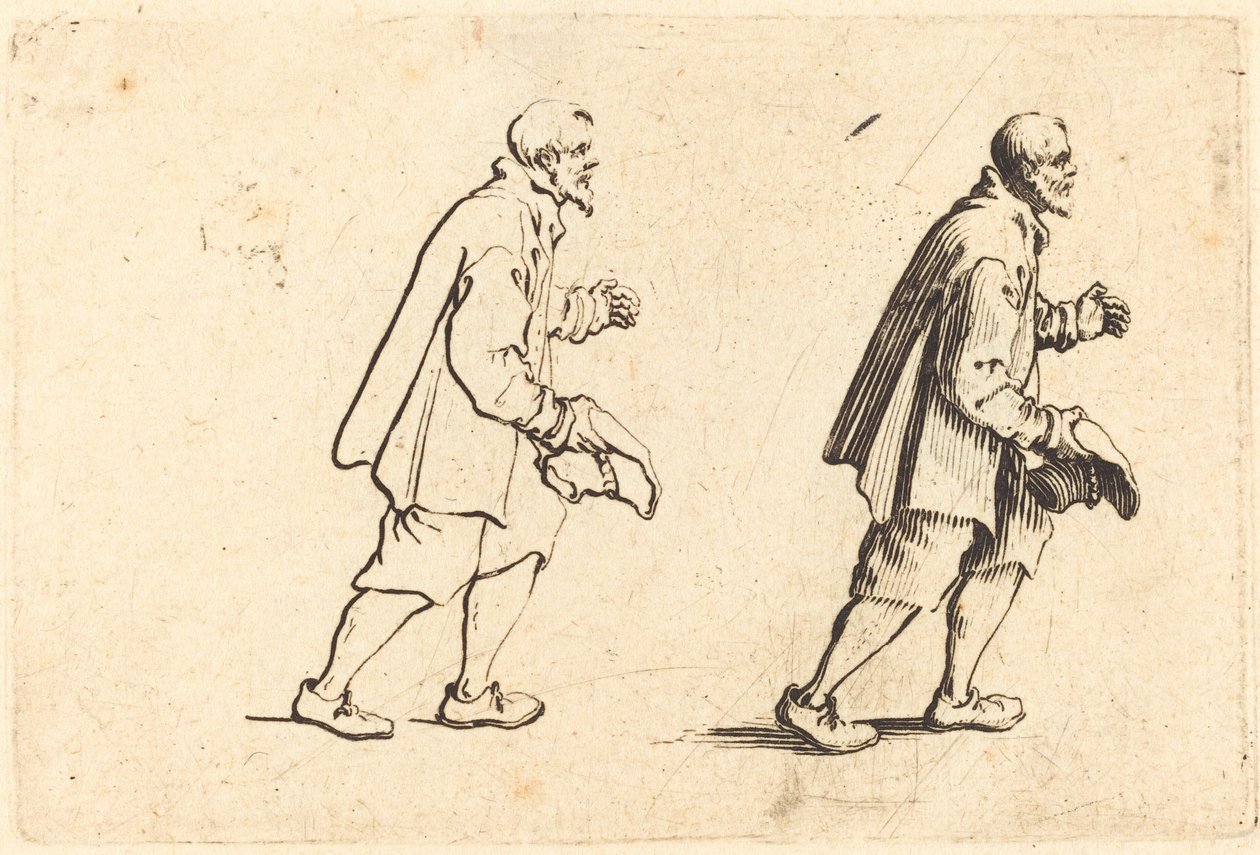 Chłop z Kapeluszem w Ręce autorstwa Jacques Callot