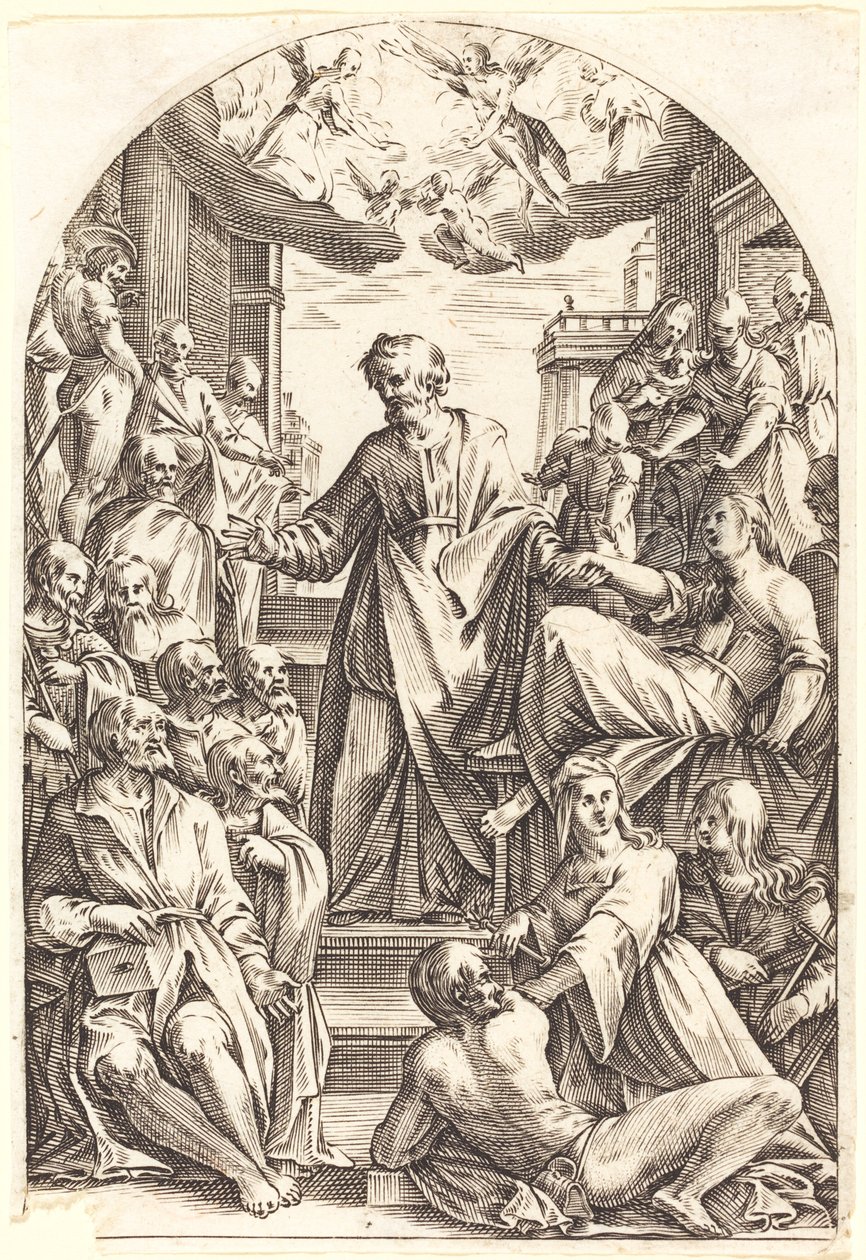 Piotr podnoszący Tabithę autorstwa Jacques Callot