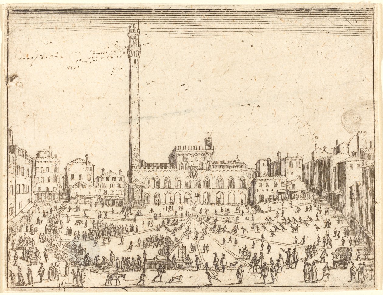 Plac publiczny, Siena autorstwa Jacques Callot
