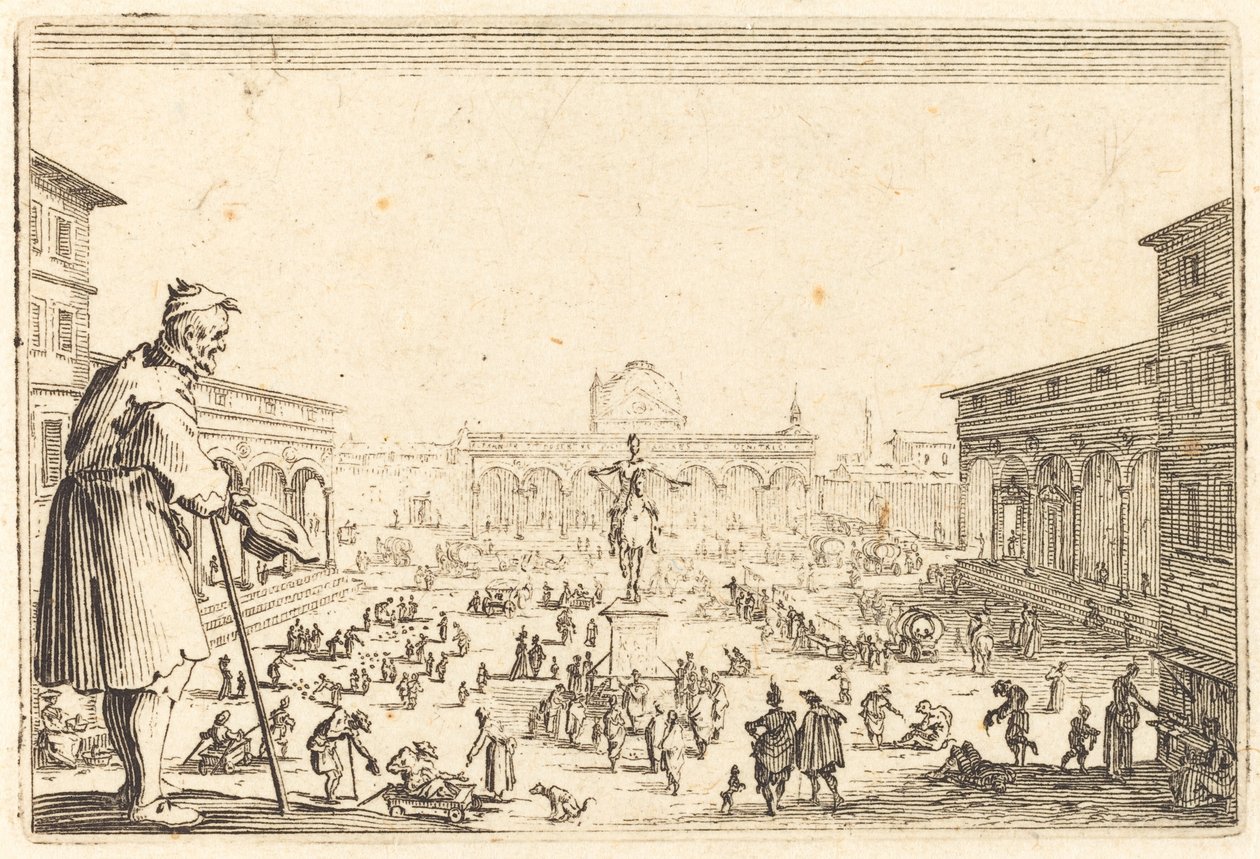 Plac Św. Annunziata, Florencja autorstwa Jacques Callot