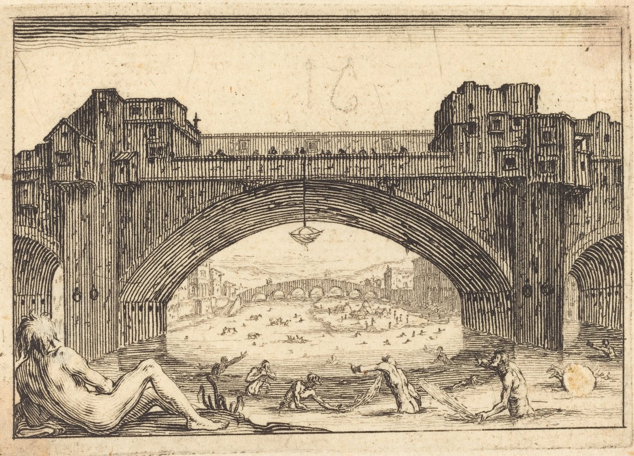 Ponte Vecchio, Florencja autorstwa Jacques Callot