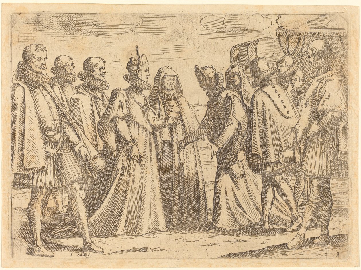 Recepcja w Mantui, 1612. autorstwa Jacques Callot