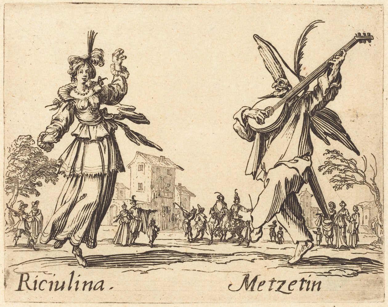 Riciulina i Metzetin, ok. 1930 r. 1622. autorstwa Jacques Callot