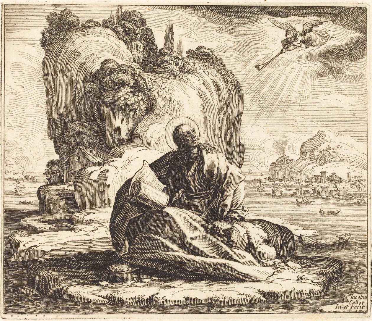 Święty Jan na wyspie Patmos autorstwa Jacques Callot
