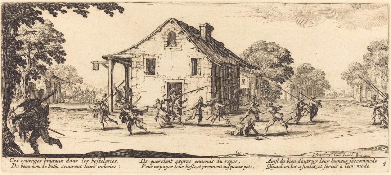 Scena plądrowania, 1633. autorstwa Jacques Callot
