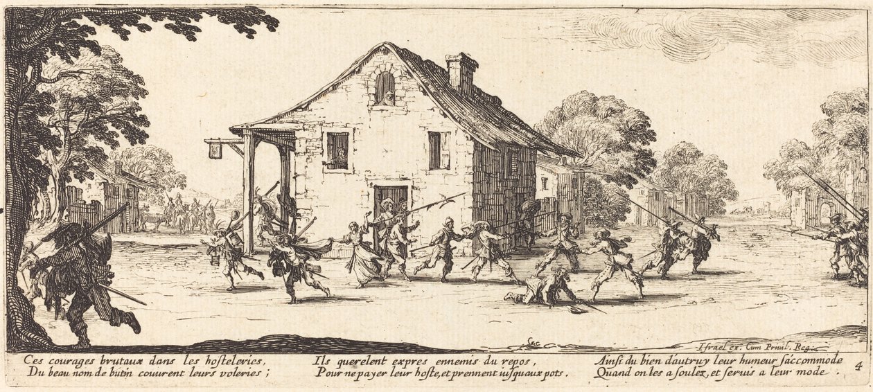 Scena plądrowania, ok. 1633. autorstwa Jacques Callot