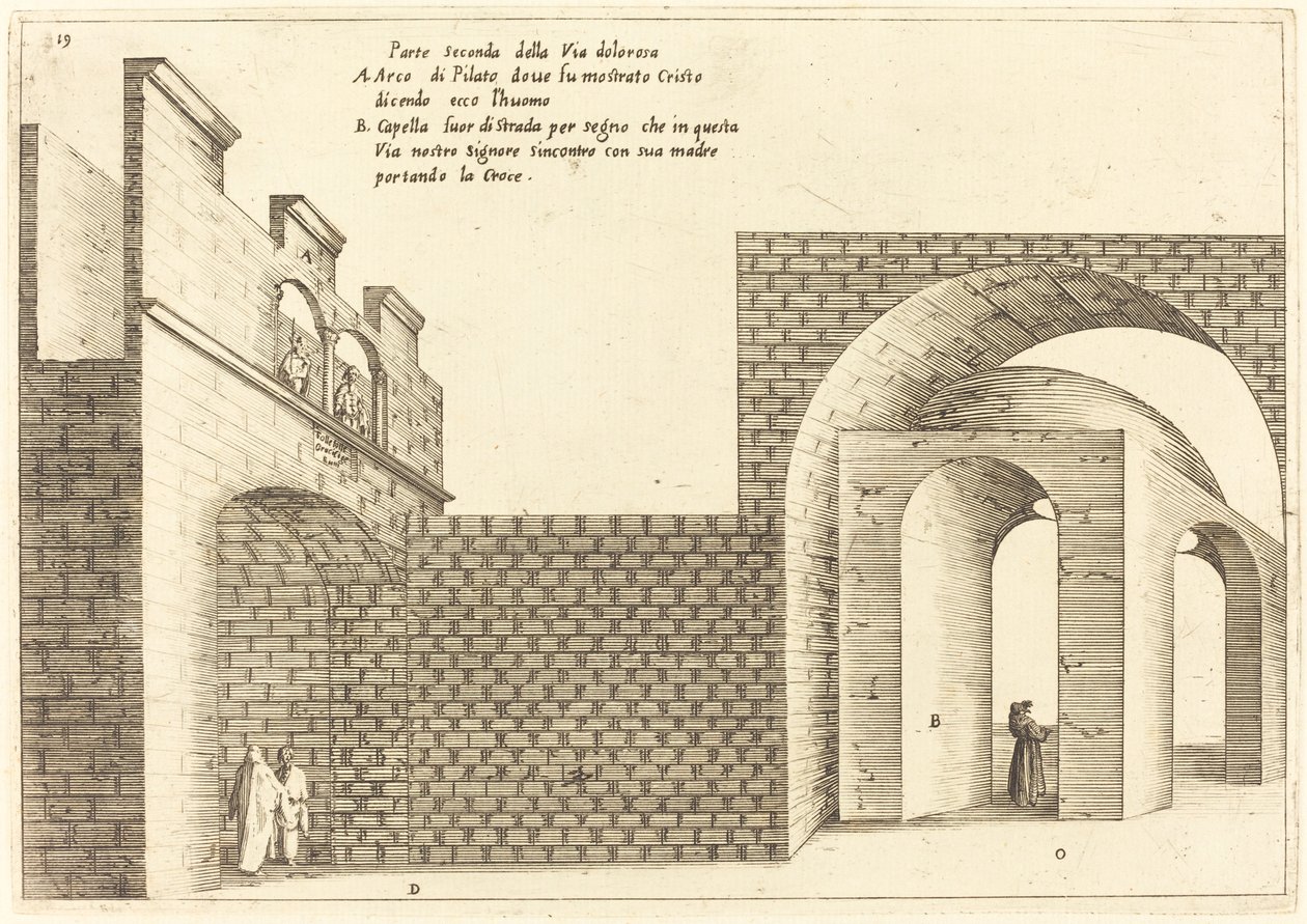 Druga część Via Dolorosa autorstwa Jacques Callot