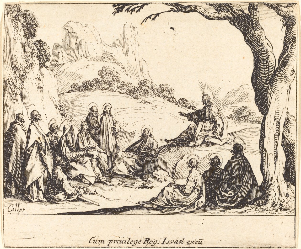 Kazanie na Górze, 1635. autorstwa Jacques Callot