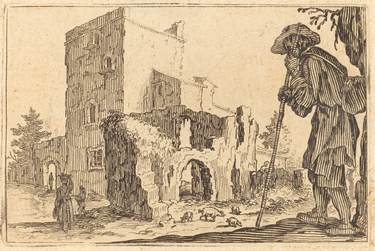 Pasterz i Ruiny, c. 1622. autorstwa Jacques Callot
