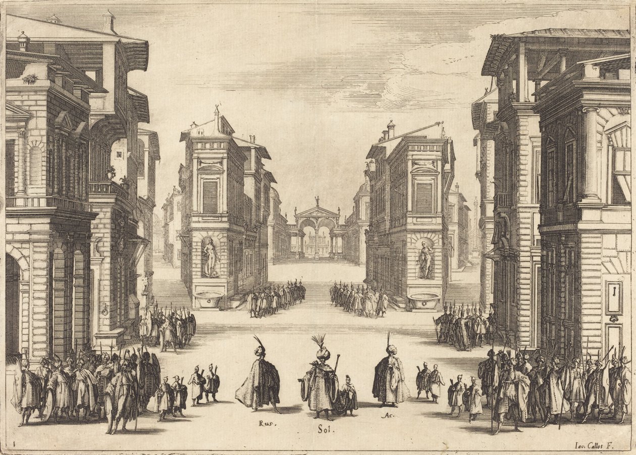 Sulejman, Akt I autorstwa Jacques Callot