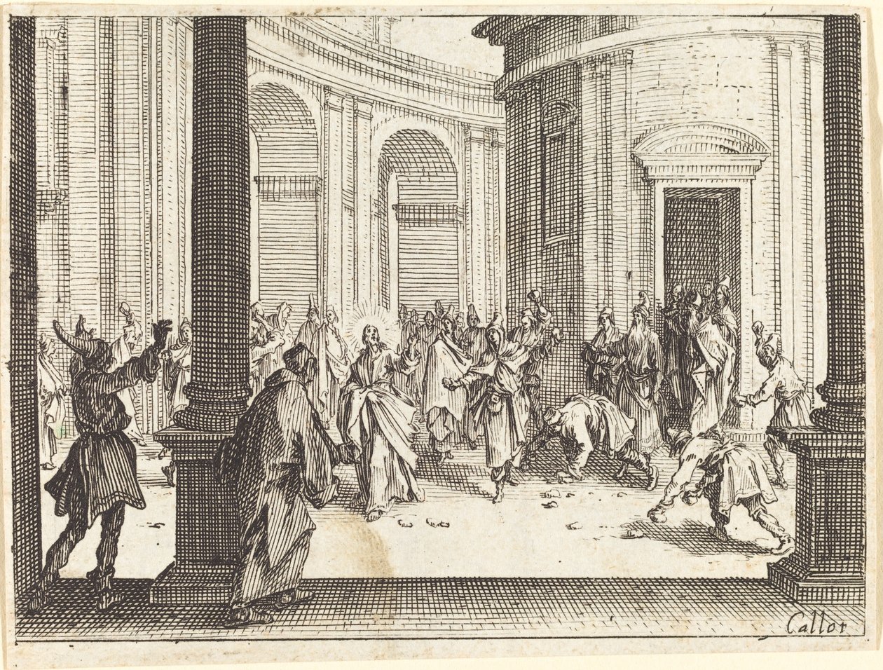 Ukamienowanie Jezusa, 1635. autorstwa Jacques Callot
