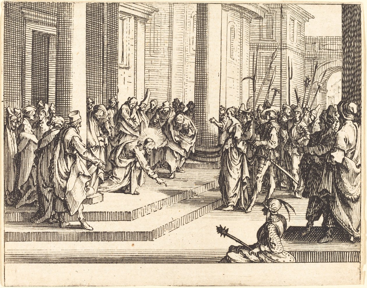 Ukamienowanie Jezusa, 1635. autorstwa Jacques Callot