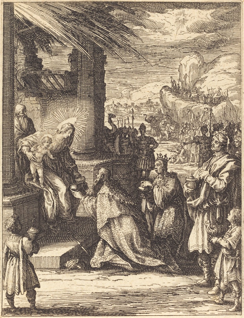 Adoracja Trzech Króli, 16231628. autorstwa Jacques Callot