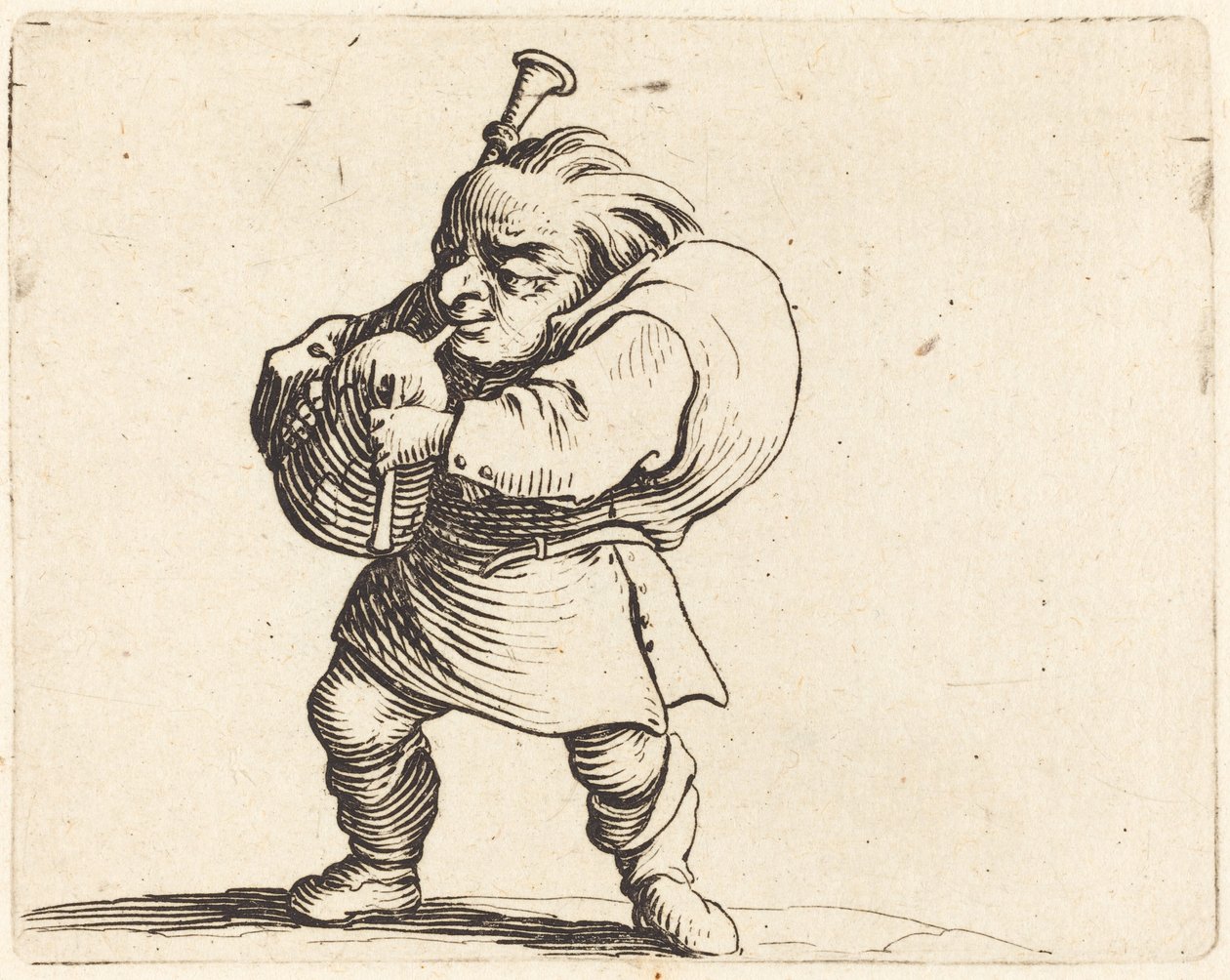 Dudziarz, ok. godz. 1622. autorstwa Jacques Callot