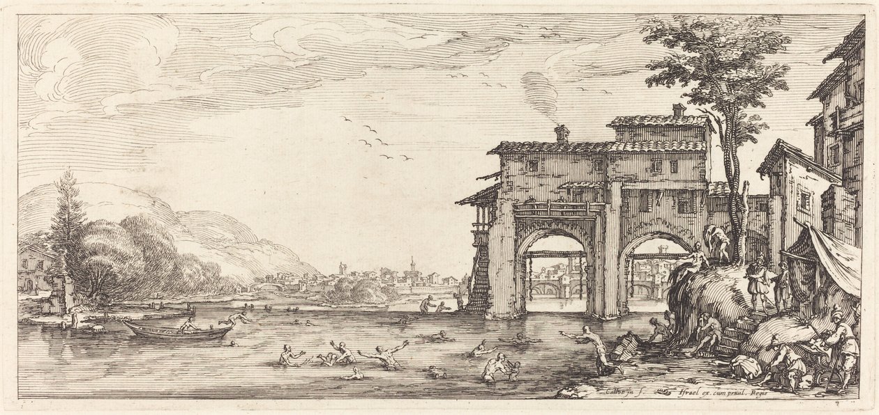 Kąpiących się prawdopodobnie ok. 1630. autorstwa Jacques Callot