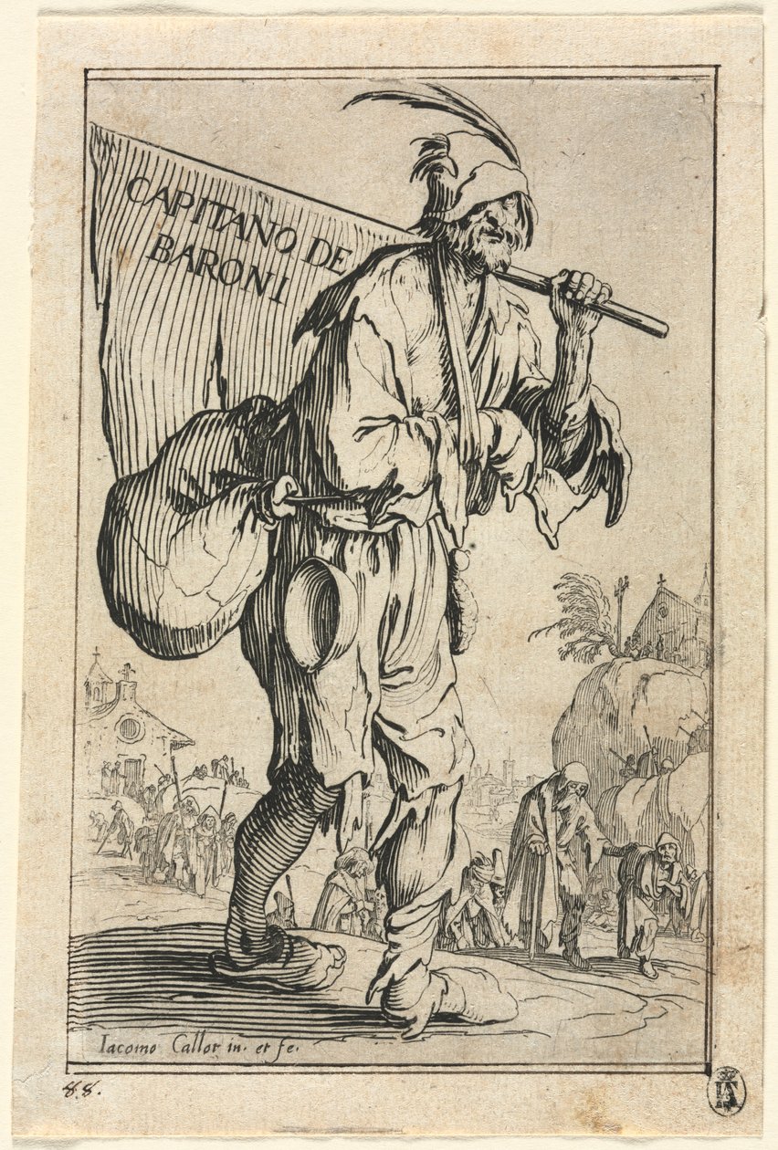 The Beggars: Frontispiece: Kapitan baronów autorstwa Jacques Callot