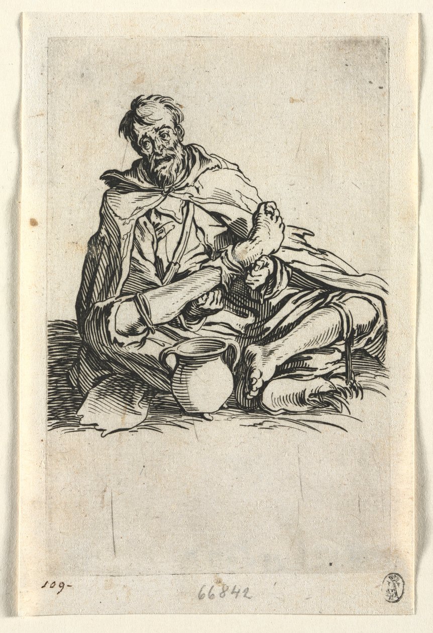 Żebracy: Malingerer , c. 1623. autorstwa Jacques Callot