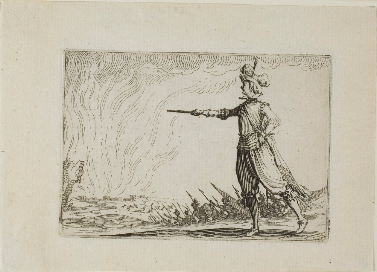 Dowódca na piechotę, z Kaprysów autorstwa Jacques Callot