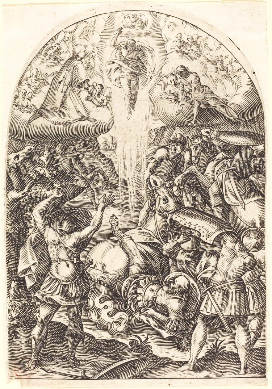 Nawrócenie św. Pawła, 16081611. autorstwa Jacques Callot