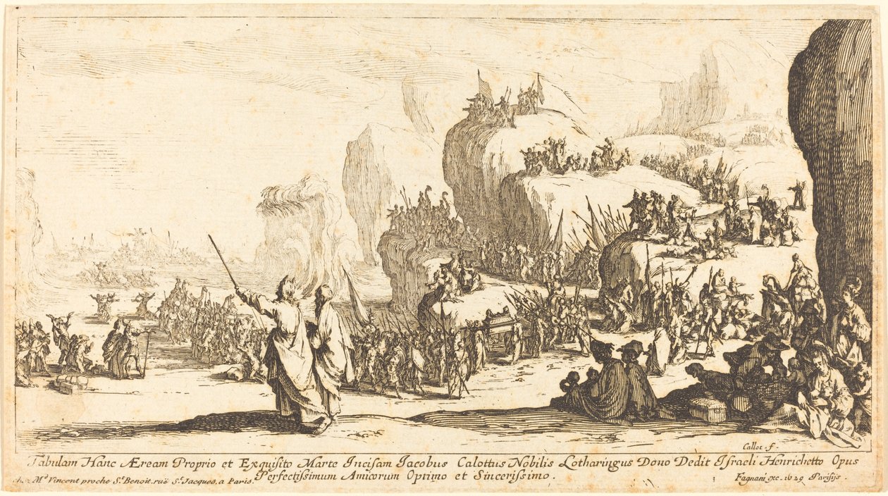 Przejście przez Morze Czerwone, 1629. autorstwa Jacques Callot