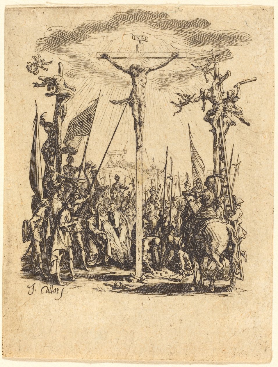 Ukrzyżowanie, c. 16241625. autorstwa Jacques Callot
