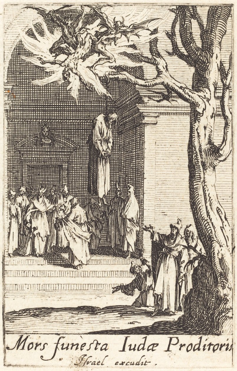 Śmierć Judasza, c. 16341635. autorstwa Jacques Callot