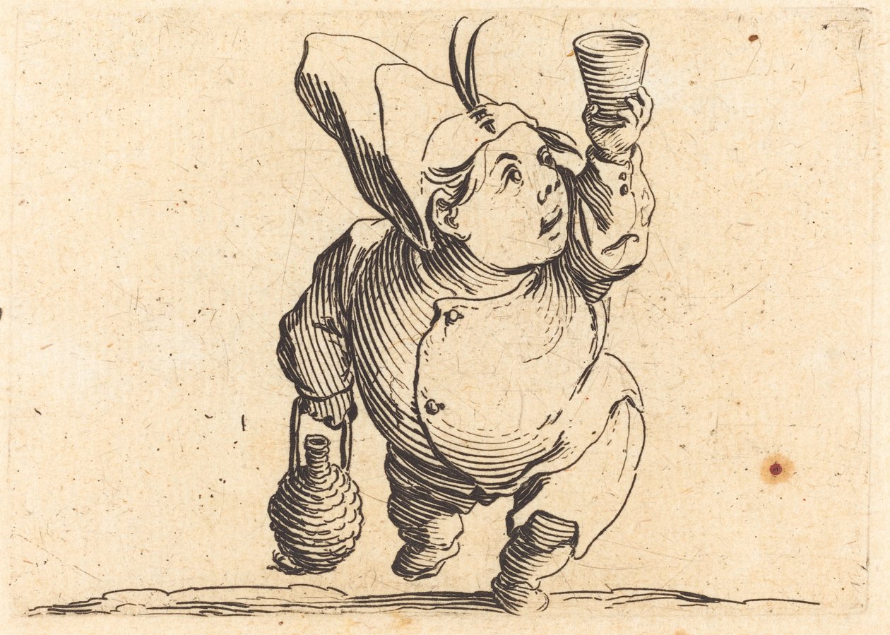 Pijący, widok z przodu, c. 1622. autorstwa Jacques Callot
